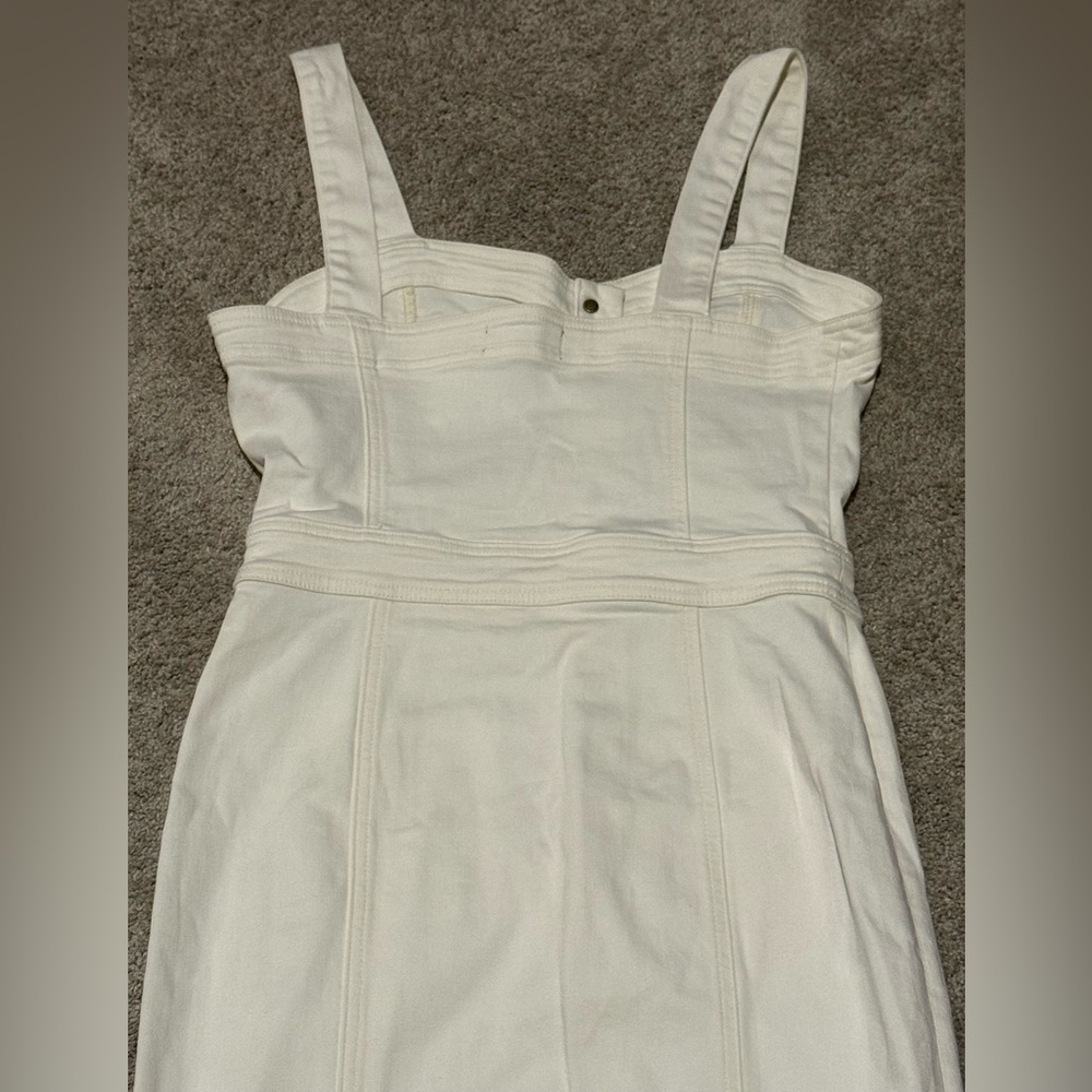Ramy Brook Monica Denim Midi Dress in Ivory Sz: 28/6 - Picture 12 of 15